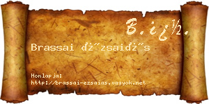 Brassai Ézsaiás névjegykártya